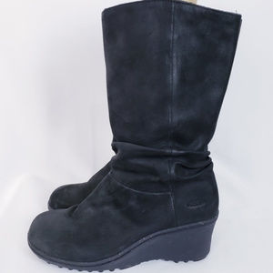 Keen Akita Black Pull On Slouch Wedge Boot Sz 8